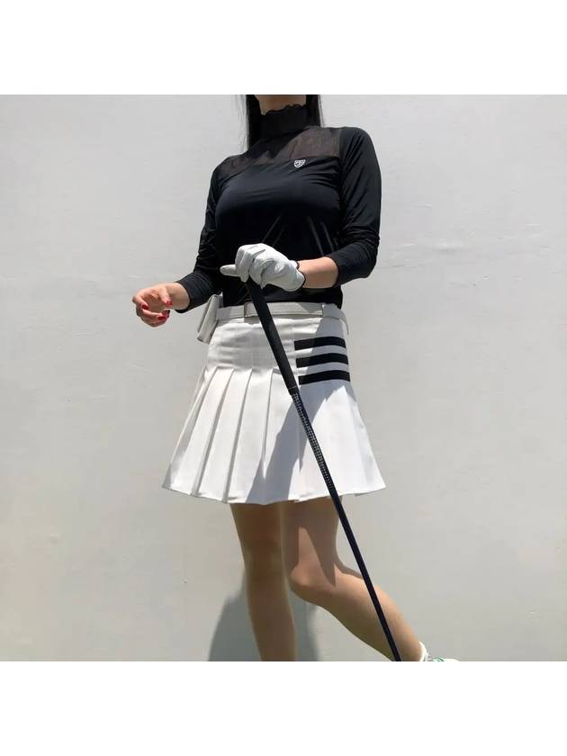 Golf Skirt Lively Pure White 3LINE Golf Skirt - LOLOALLOY - BALAAN 9