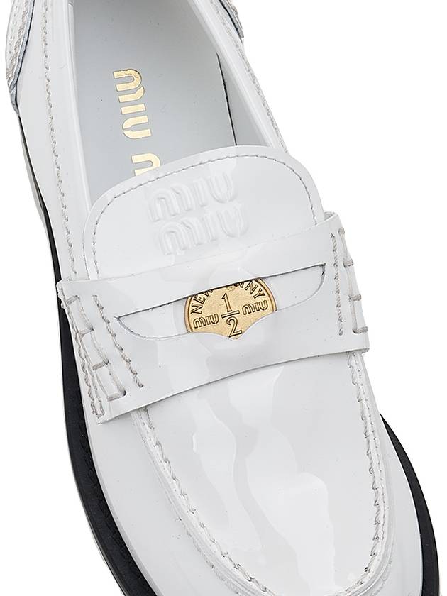 Patent Leather Penny Loafers White - MIU MIU - BALAAN 9