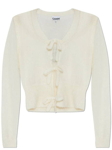 Ganni Mohair Cardigan, Women's, White - GANNI - BALAAN 1