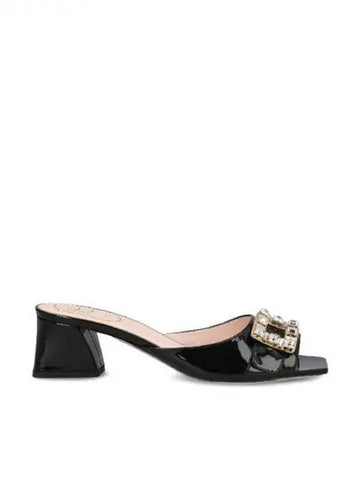 Roger vivier Tre Strass buckle leather mule 270638 - ROGER VIVIER - BALAAN 1