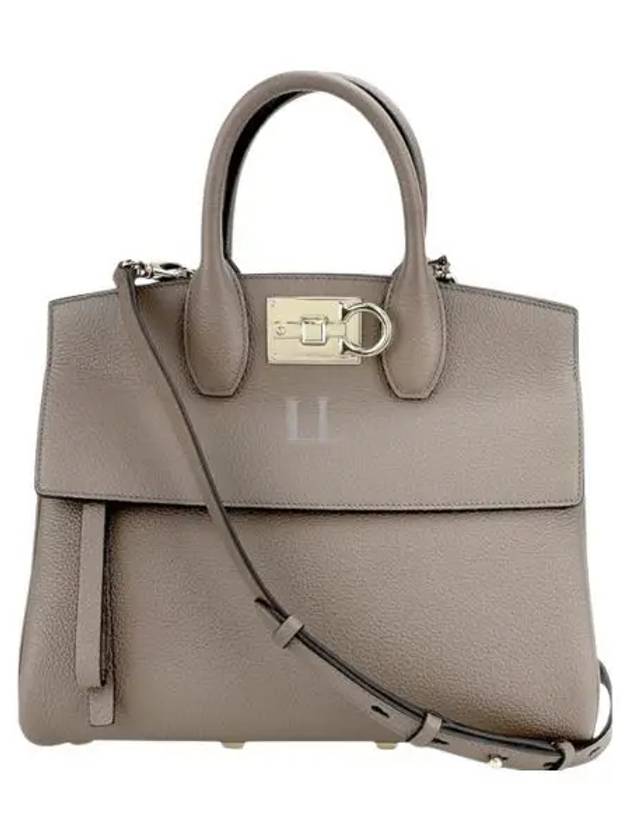 Studio Small Tote Bag Caraway Seed - SALVATORE FERRAGAMO - BALAAN 2