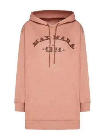 Adito cotton nylon elastane blend sweatshirt hooded antique rose pink 270707 - MAX MARA - BALAAN 1