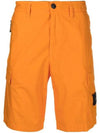 Men's Logo Patch Cargo Shorts Orange - STONE ISLAND - BALAAN 1