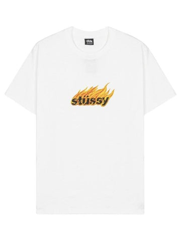 Flame t shirt white 1904763 - STUSSY - BALAAN 1