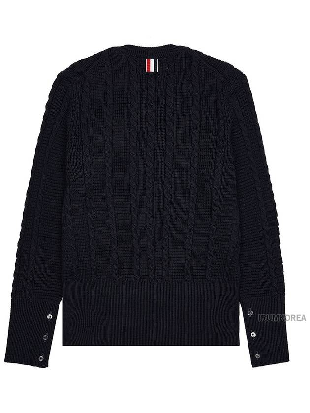 RWB Cable Wool Knit Top Navy - THOM BROWNE - BALAAN 3