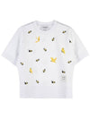 Bird Bee Milano Cotton Intarsia Short Sleeve T-Shirt White - THOM BROWNE - BALAAN 10