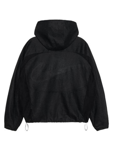 Linen Shell Hooded Jacket Black - NIKE - BALAAN 1