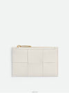 Zipper Leather Card Wallet White - BOTTEGA VENETA - BALAAN 3