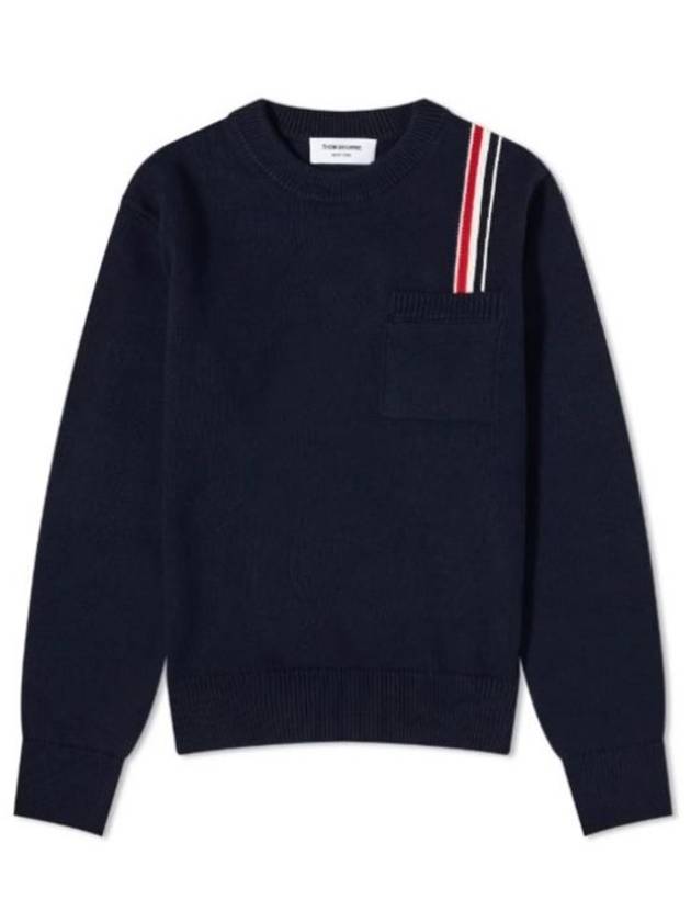 RWB Striped Intarsia Cotton Knit Top Navy - THOM BROWNE - BALAAN 2