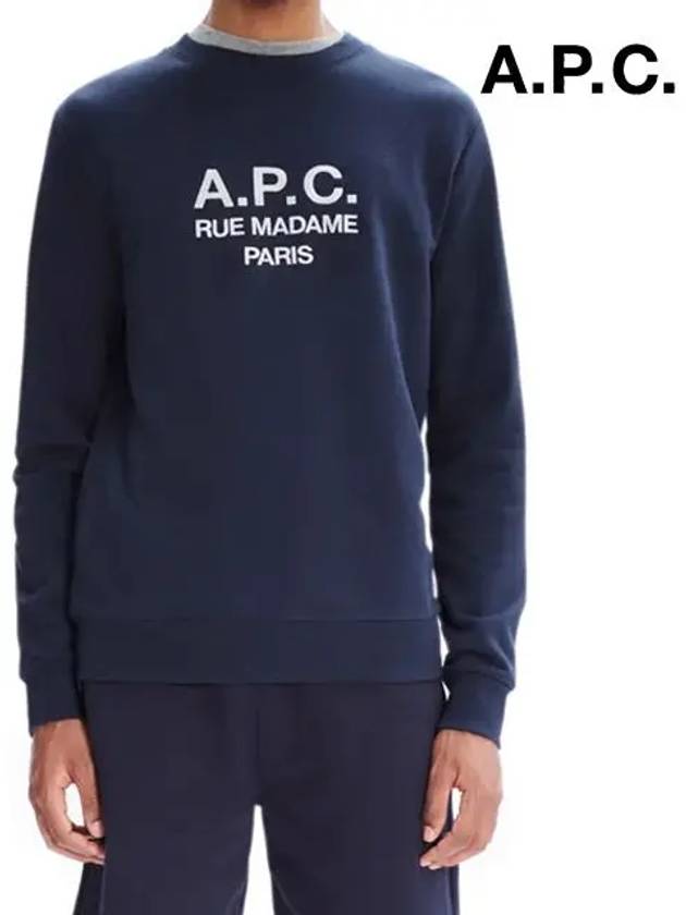 Rufus Embroidery Logo Sweatshirt Navy - A.P.C. - BALAAN 4