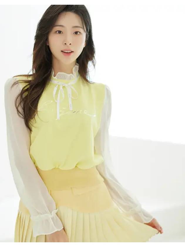 golf wear see-through crop sweatshirt Lemon - J JANE - BALAAN 1