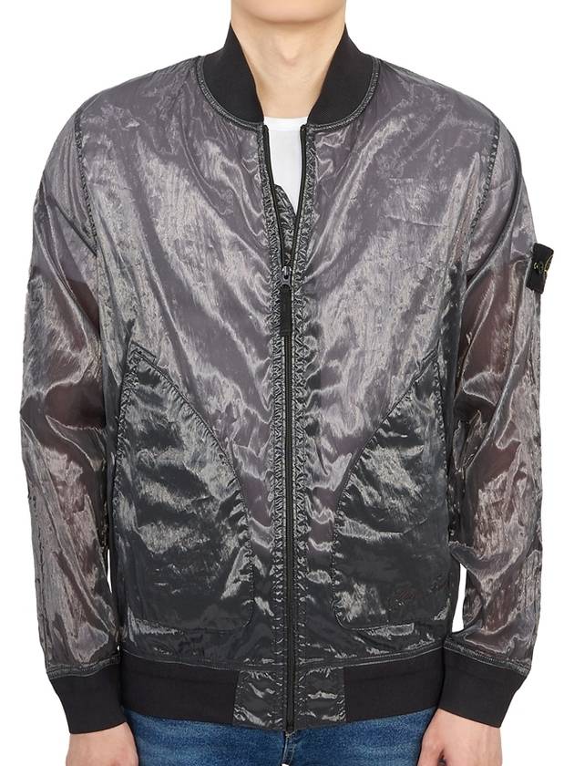 Men's Waffen Piatina Transparent Bomber Jacket Dark Grey - STONE ISLAND - BALAAN 3