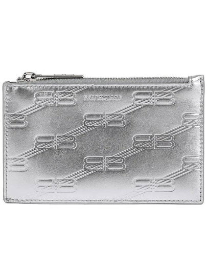 Embossed Monogram Card Wallet Silver - BALENCIAGA - BALAAN 2