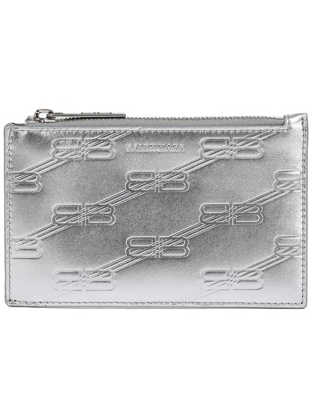 Embossed Monogram Card Wallet Silver - BALENCIAGA - BALAAN 7