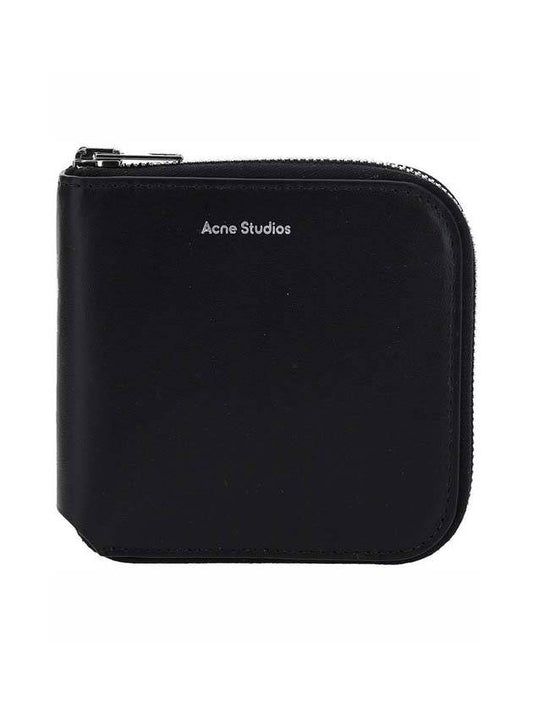 Bifold Zipper Half Wallet Black - ACNE STUDIOS - BALAAN 1