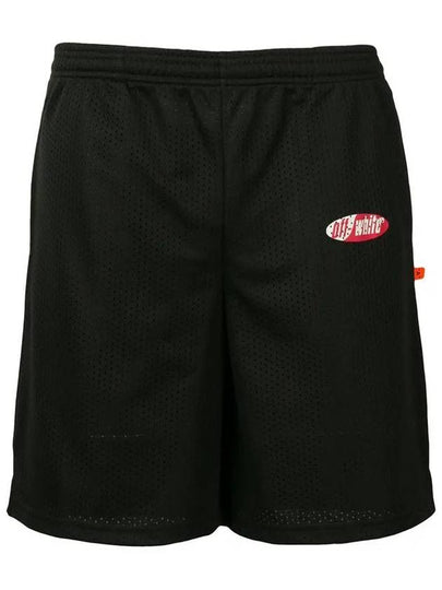 Split Logo Mesh Shorts Black - OFF WHITE - BALAAN 2