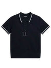 Women's Feline Knit Short Sleeve Polo Shirt Navy - J.LINDEBERG - BALAAN 2