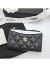 Classic zipper card wallet black caviar CC logo gold AP3179 - CHANEL - BALAAN 3