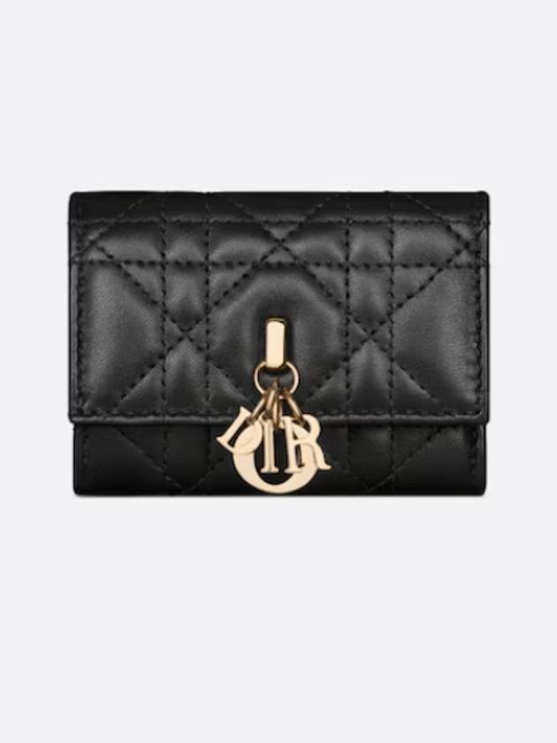 My Trifold Wallet Cannage Lambskin Black S6026ONMJ M900 - DIOR - BALAAN 7