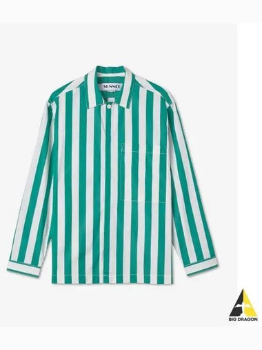 Regular Fit Striped Shirt White Green CRTWXSHR009T390 - SUNNEI - BALAAN 1