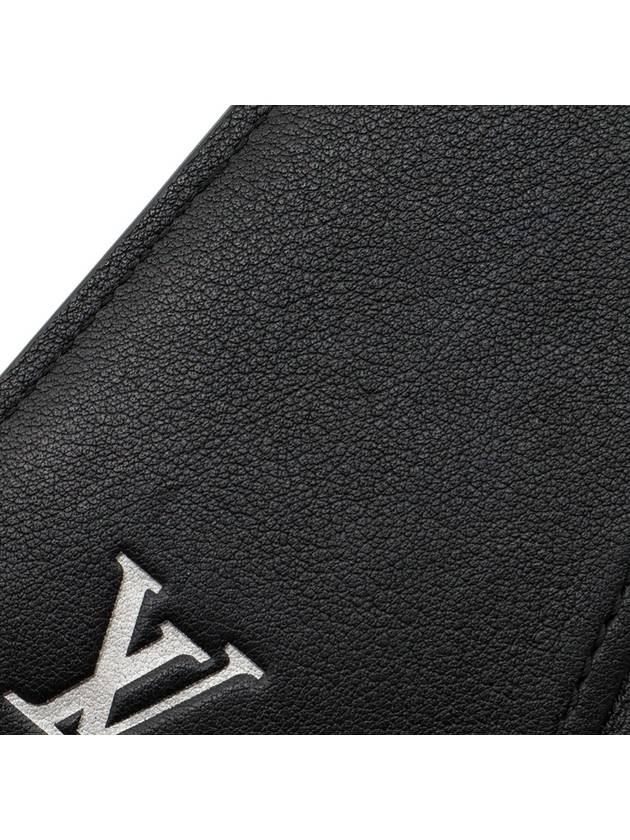 Black Grain Calfskin Silver LV Logo Pocket Organizer Card Holder M83192 - LOUIS VUITTON - BALAAN 7