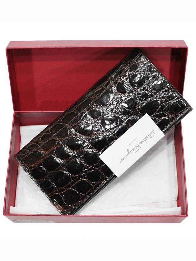 CROCODILE leather long wallet 66 7623 01 - SALVATORE FERRAGAMO - BALAAN 6