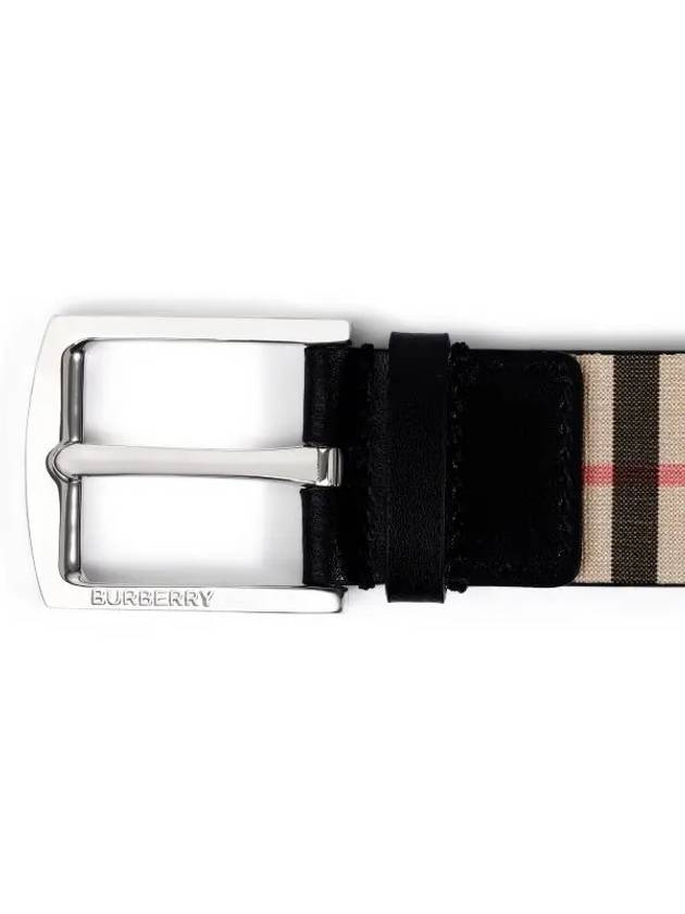 Men's Vintage Check Leather Belt Beige - BURBERRY - BALAAN 4