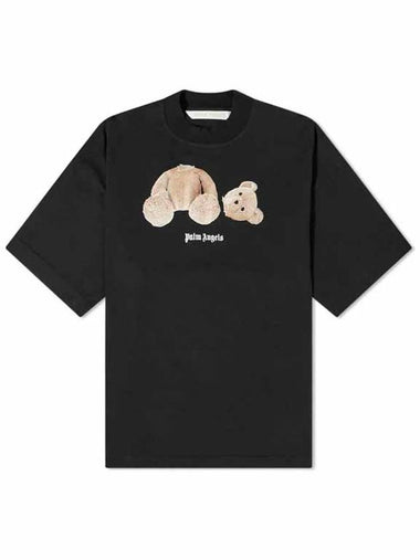 Teddy Bear Short Sleeve T-Shirt Black - PALM ANGELS - BALAAN 1