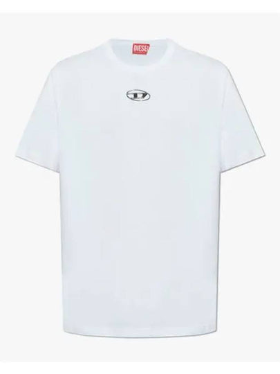 Metallic Logo Short Sleeve T-Shirt White - DIESEL - BALAAN 2