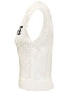 Women's Logo Cotton Rope Crop Knit Vest White - GANNI - BALAAN 5