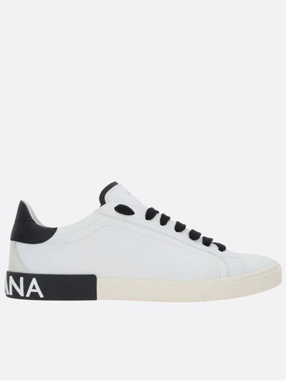 Calfskin Portofino Vintage Sneakers White Black - DOLCE&GABBANA - BALAAN 2