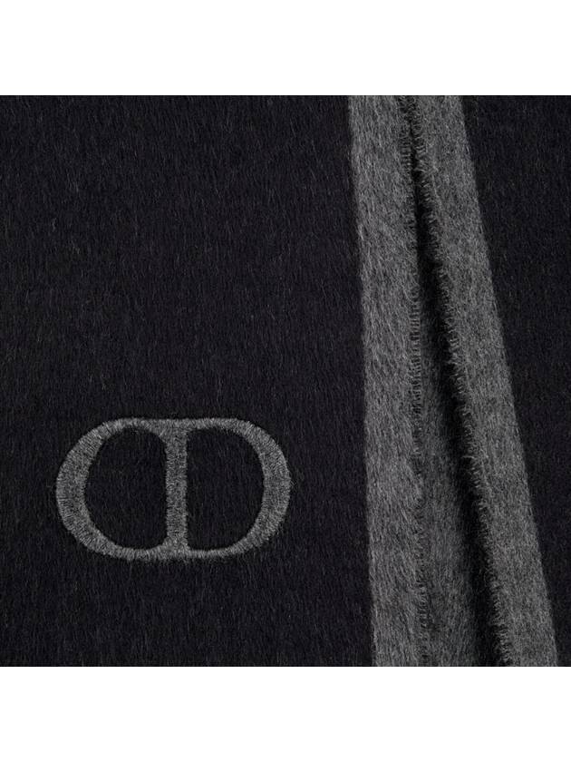 Essentials Double Sided CD Icon Silk Muffler Grey Black - DIOR - BALAAN 4