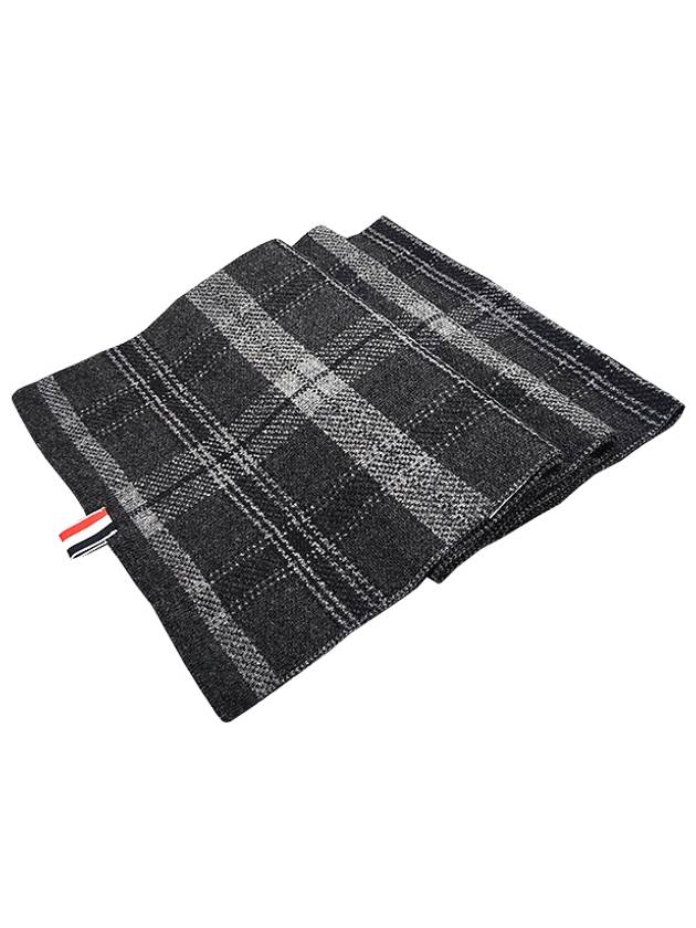 Tartan Check Scarf Dark Grey - THOM BROWNE - BALAAN 2