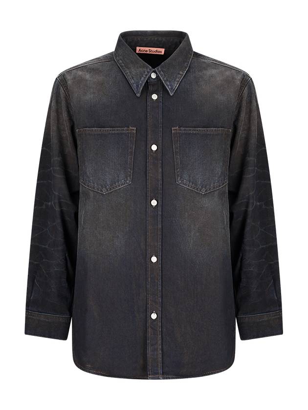 Oversized Denim Long Sleeve Shirt Dark Blue - ACNE STUDIOS - BALAAN 2