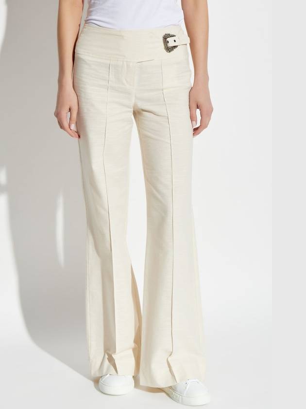 Versace Jeans Couture Trousers With Belt, Women's, Cream - VERSACE - BALAAN 3