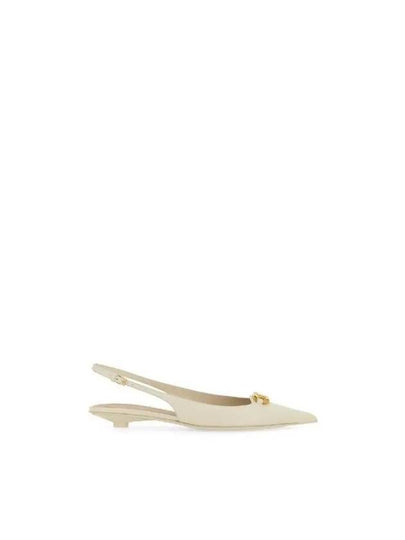 V Logo Bold Edition Sling Back Ballerina White - VALENTINO - BALAAN 2