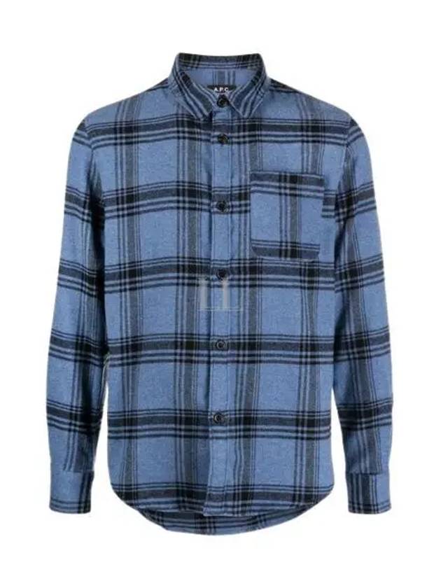 Trek Check Wool Overshirt Blue - A.P.C. - BALAAN 2