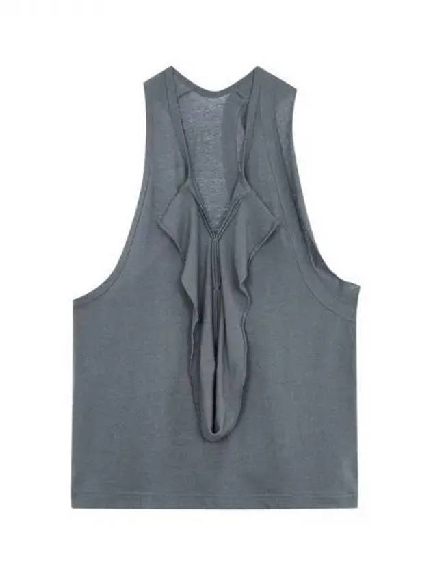 Y's cotton blend ruffle tank top blue green 270183 - YOHJI YAMAMOTO - BALAAN 1