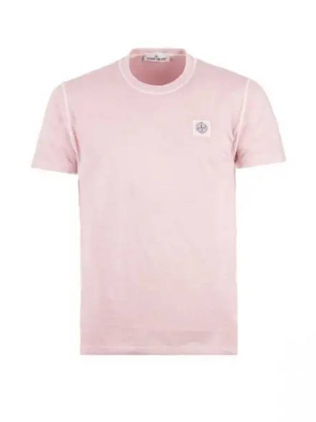 Men's Logo Short Sleeve T-Shirt Light Pink - STONE ISLAND - BALAAN 2