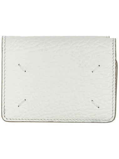 Signature Stitch Trifold Leather Half Wallet White - MAISON MARGIELA - BALAAN 1