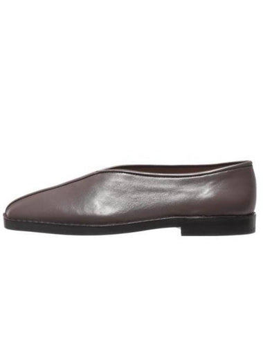 Shiny Nappa Leather Flat Piped Slippers Misty Mauve - LEMAIRE - BALAAN 1