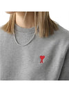 Small Heart Logo Sweatshirt Grey - AMI - BALAAN 7