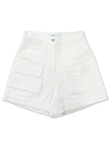 Fleece Twill Pocket Shorts Peach brushed pocket shortsIVORY - MONBIRDIE GOLF - BALAAN 1