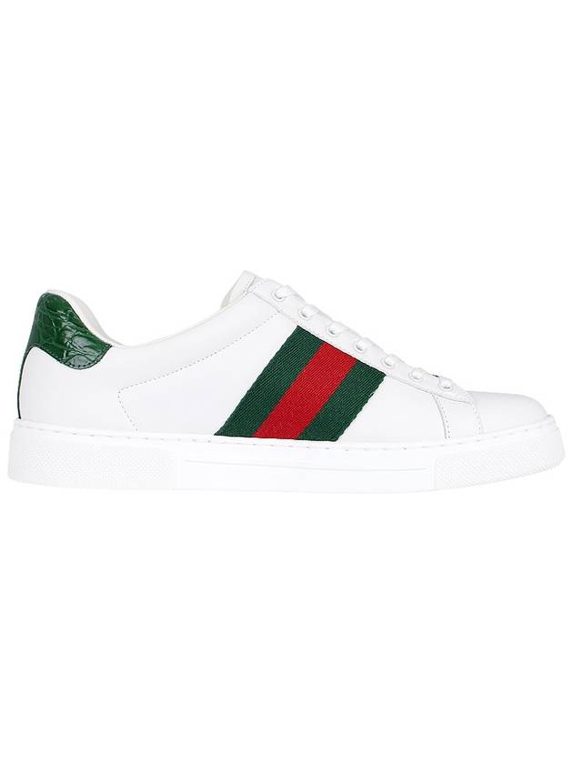 Ace Web Leather Low Top Sneakers White - GUCCI - BALAAN 5