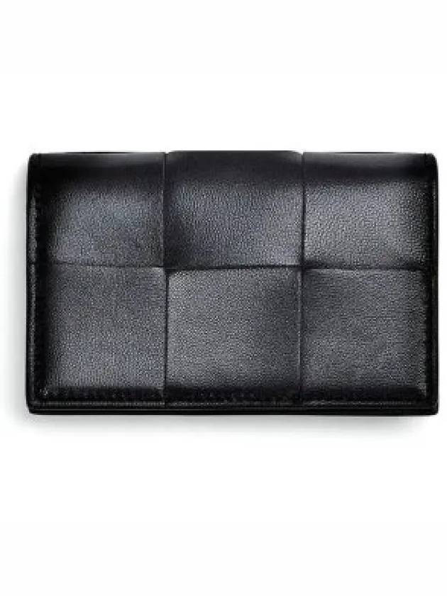 Women's Intrecciato Cassette Card Wallet Black - BOTTEGA VENETA - BALAAN 2