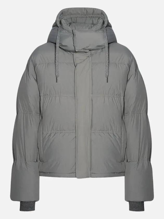 Oversized Nylon Puffer Down Jacket Grey - AMI - BALAAN 3