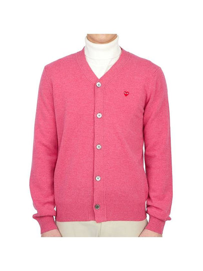 Mini Heart Wappen Wool Cardigan Pink - COMME DES GARCONS - BALAAN 2