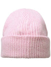 Rib Knit Wool Beanie Light Pink - GANNI - BALAAN 4