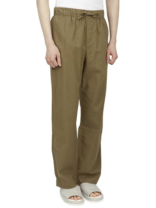 Poplin Pajamas Organic Cotton Straight Pants Moss - TEKLA - BALAAN 4