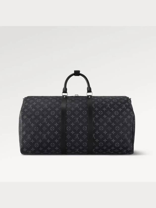 Keepall 55 Bandouliere Monogram Eclipse Duffel Bag Black - LOUIS VUITTON - BALAAN 5